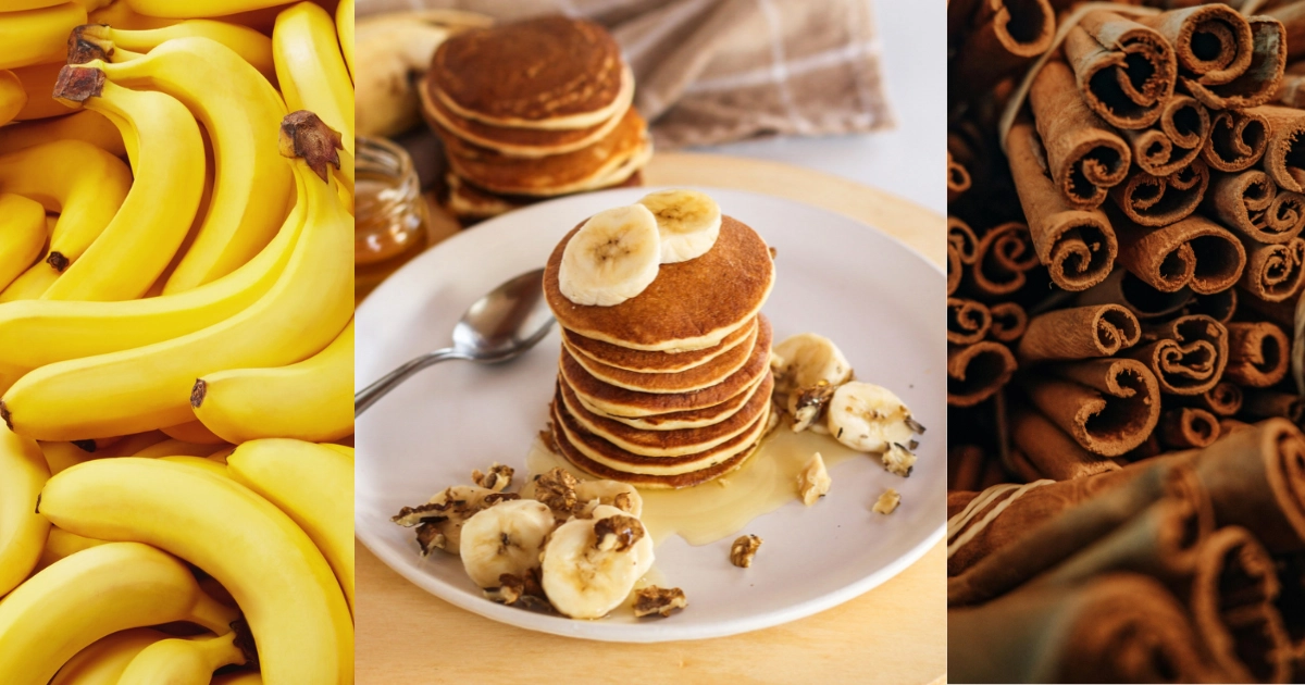 Pfannkuchen mit Banane und Zimt
