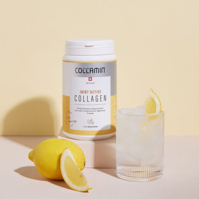 Collamin Joint'Active Kollagen mit Glas und Zitrone